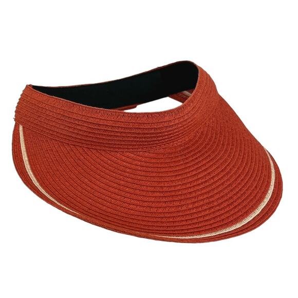 Nordstrom Red Contrast Brim Adjustable Strap Packable Visor Cap Hat One Size - Picture 1 of 4